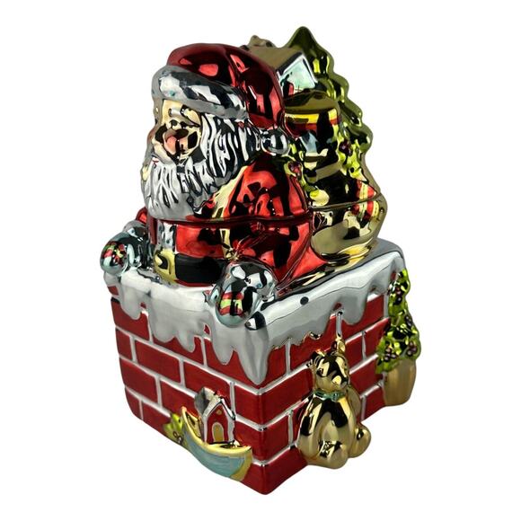 Portmeirion Studio A Christmas Story Santa Treat Jar Ceramic Metallic Glaze - Picture 8 of 16